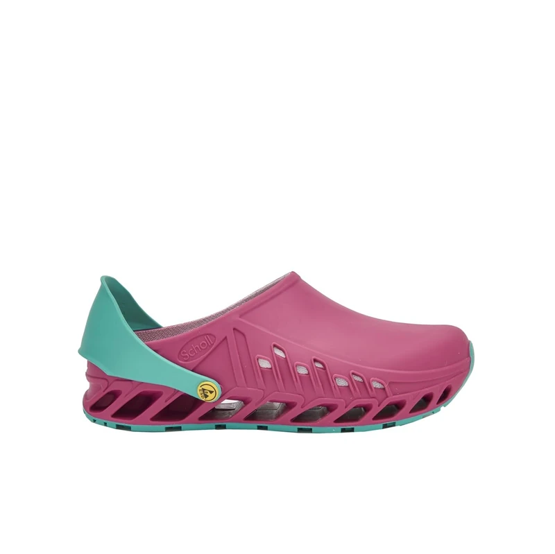 Scholl - Unisex - Evoflex -Medical Professional Clog - Fuchsia/Emerald - 7