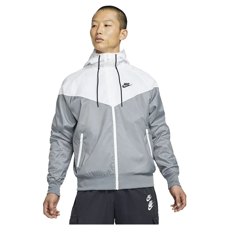 Nike DA0001-084 M NSW SPE WVN LND WR HD JKT Jacket Men's SMOKE GREY/WHITE/SMOKE GREY/BLACK 2XL