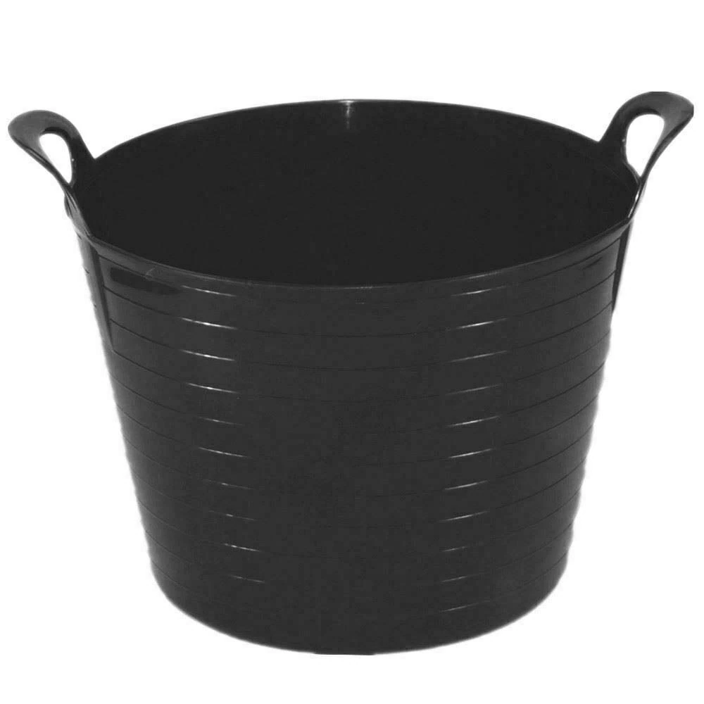 My Home Essentials® 15 Litre Small Flexi Tub Garden Home Flexible Colour Rubber Storage Container Bucket Flex Tub (Black)
