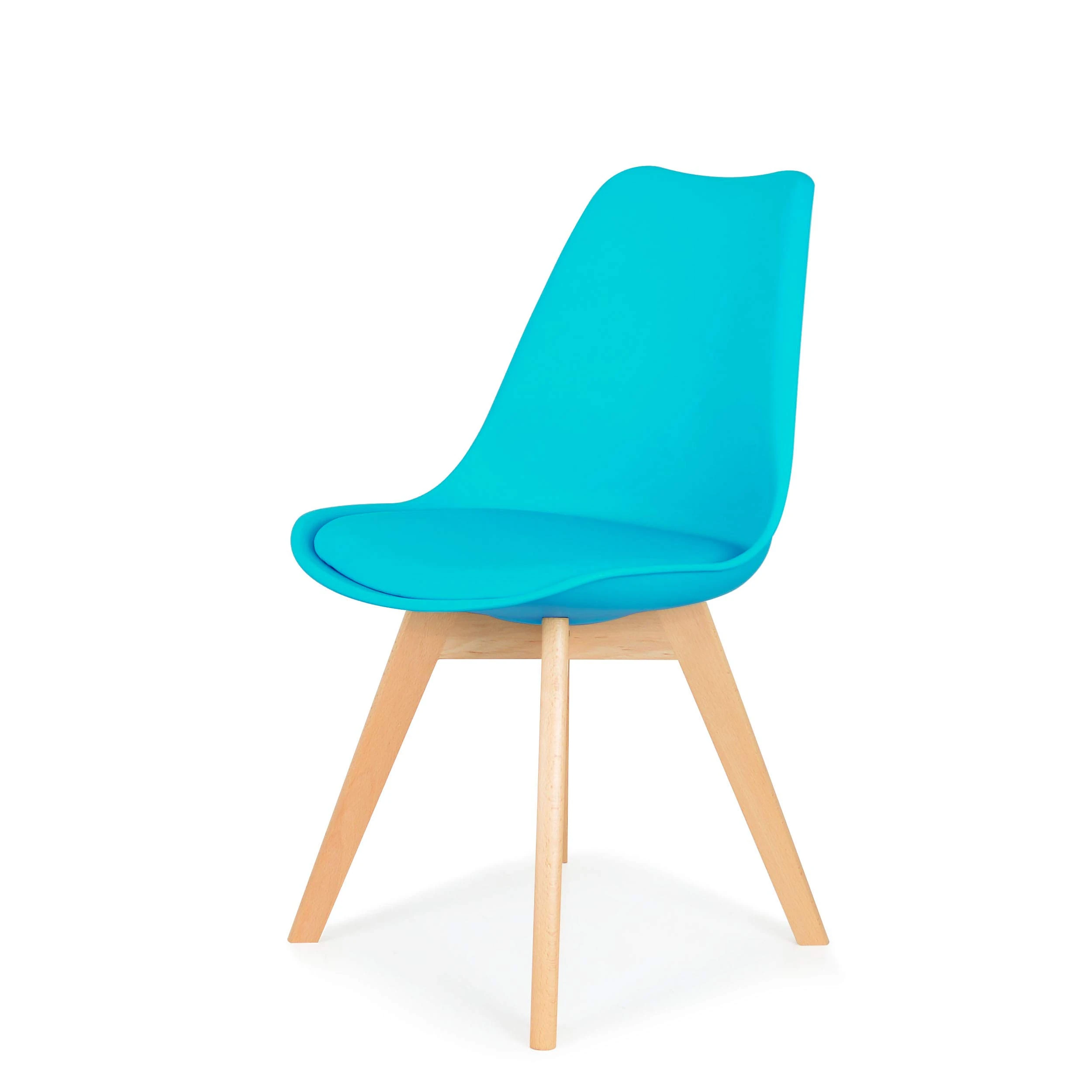 IHANA Dining Chair with Cushioned Pad Seat & Solid Beech Wood Legs for Mid Century Modern Dining Room Living Room Bedroom Kitchen & Lounge