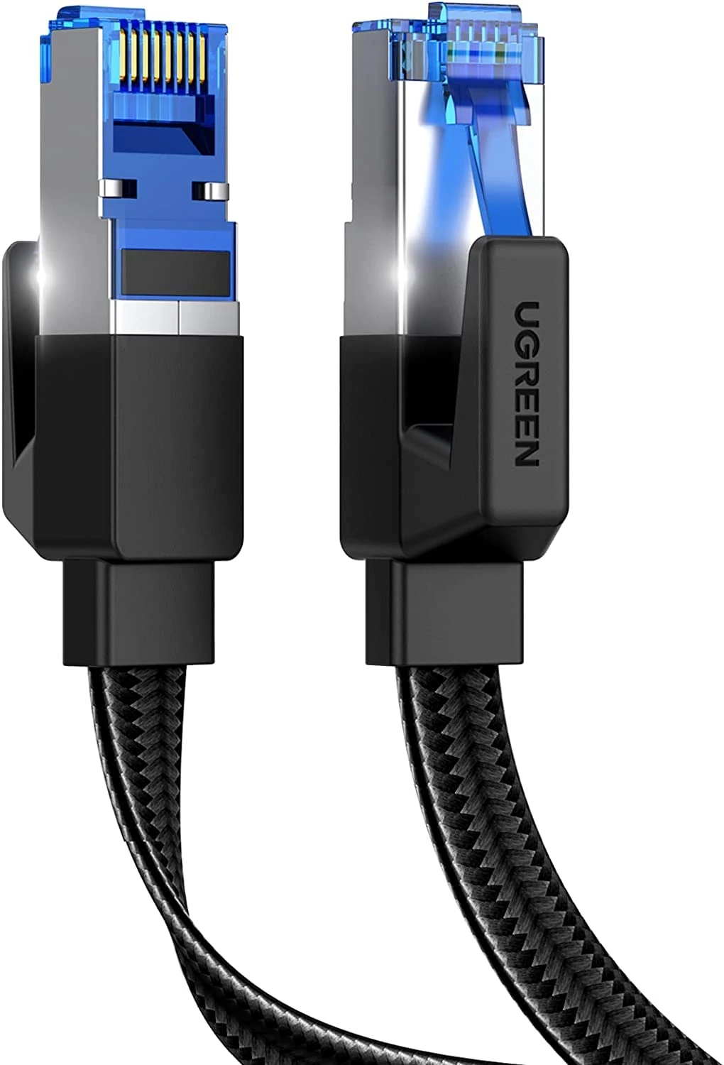 UGREEN Ethernet Cable 3M, Cat 8 Internet Cable Flat High-Speed 40Gbps 2000Mhz Network Cable, Gigabit Braided RJ45 LAN Cable Patch Cord Compatible for PC/Laptop, PS5, Xbox, Modem, Router, Switch, TV