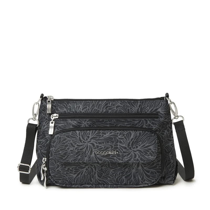 Baggallini Womens Original RFID Everyday Crossbody Bag, Midnight Blossom