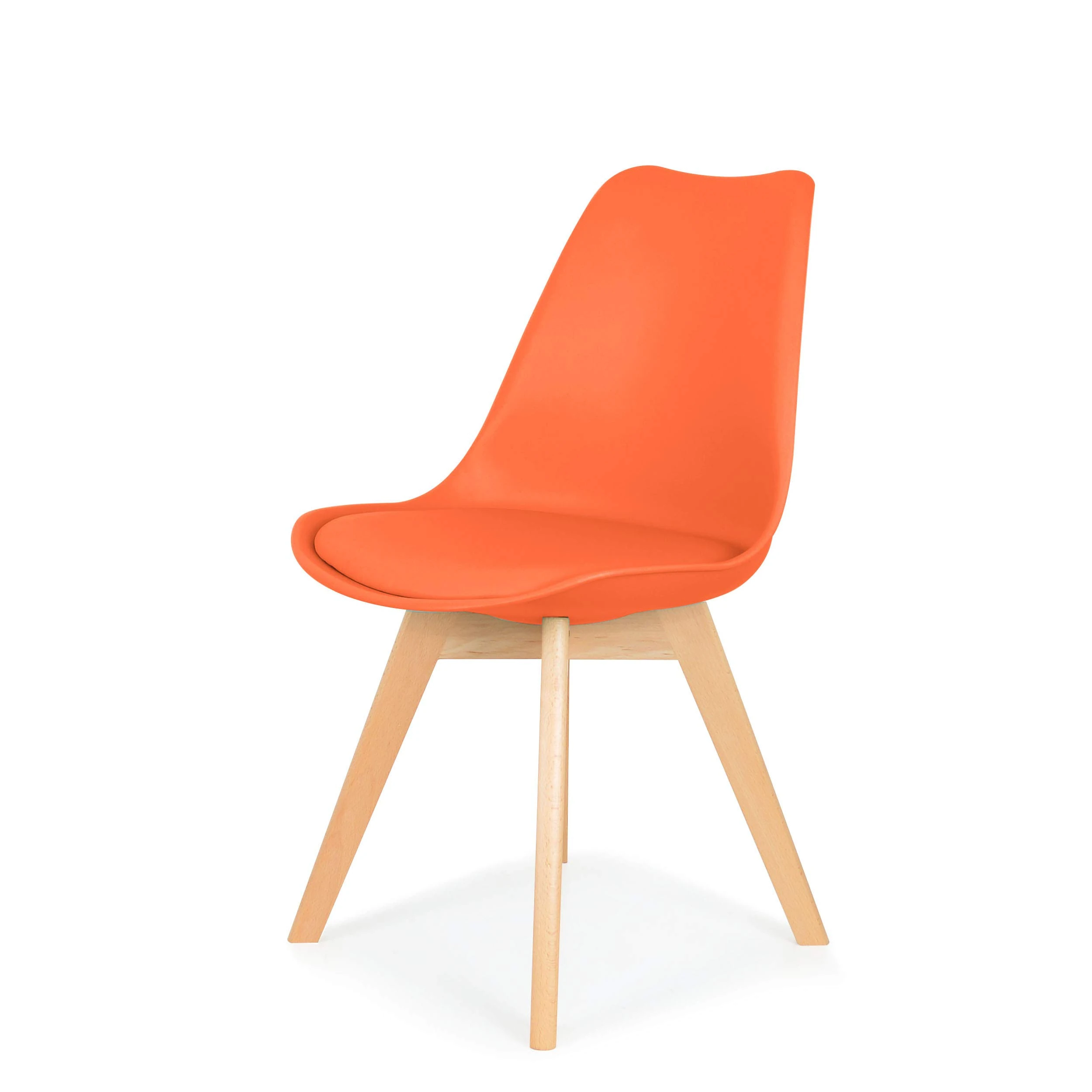 IHANA Dining Chair with Cushioned Pad Seat & Solid Beech Wood Legs for Mid Century Modern Dining Room Living Room Bedroom Kitchen & Lounge