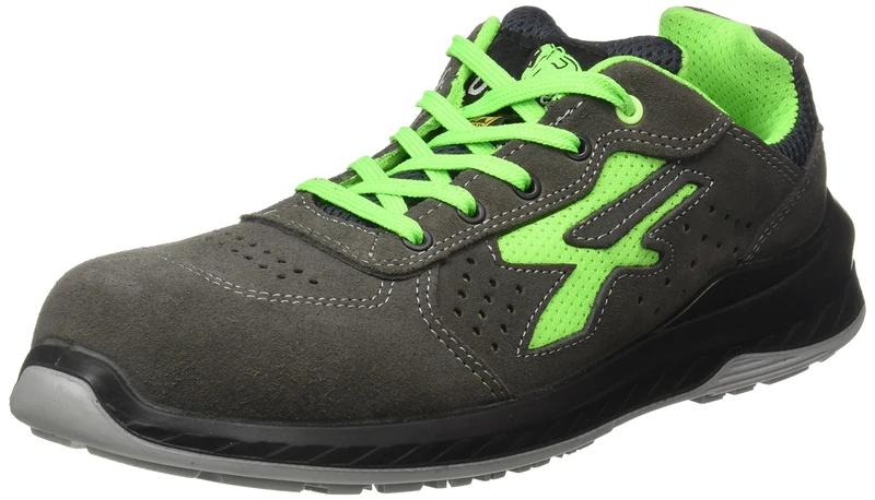U-Power Red Industry® Denver, Unisex Safety Shoes, Lightweight, Flexible, Anti Puncture Leather Trainers, with Infinergy Insert, with Aluminium Toe Caps (Gris 35)