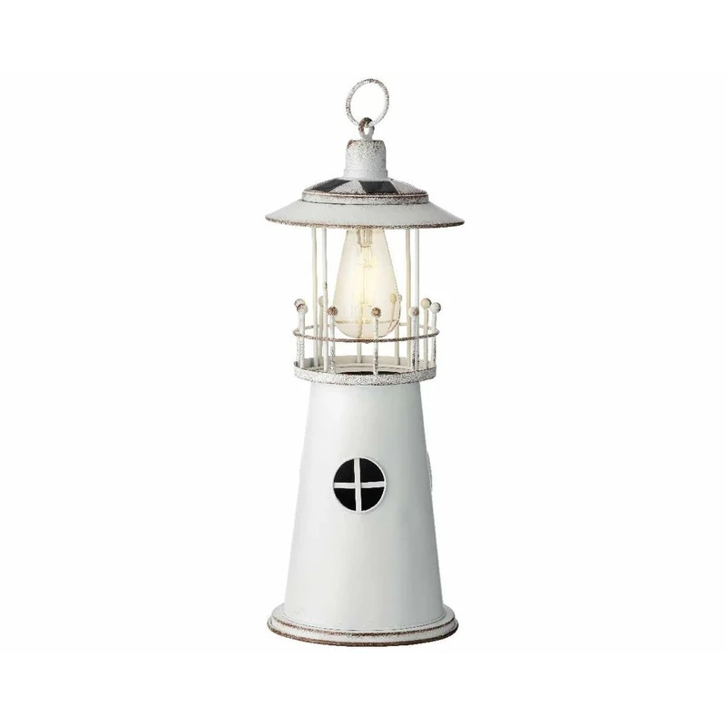 Kaemingk Antique White Solar Lighthouse Lamp