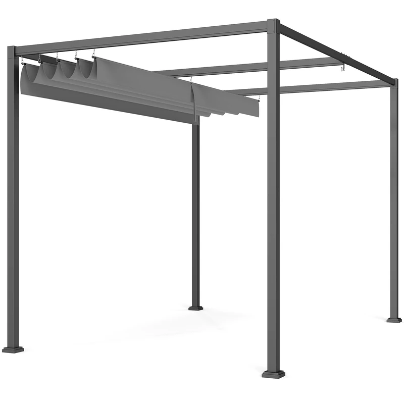 Outsunny 3 x 2m Metal Pergola - Retractable Roof Gazebo