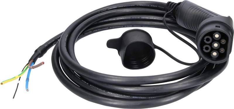 KS Tools 117.7255 efuturo link wallbox EV connection cable with type 2 plug, 7.4 kW, 230 V, single-phase 32 A, 5 metres - Image 1