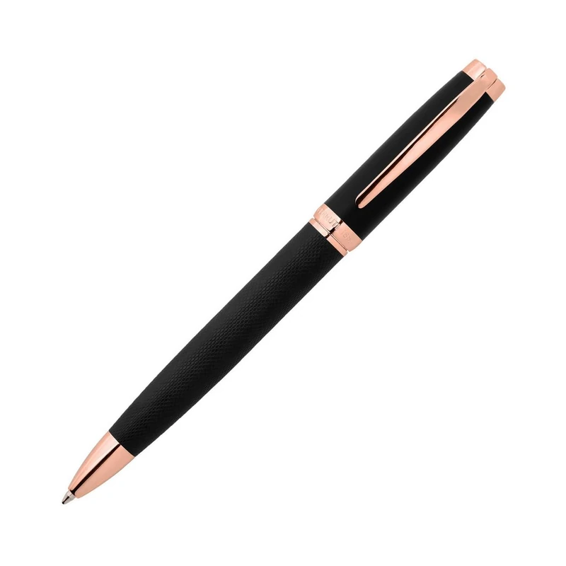 Cerruti 1881 Myth Brass Ballpoint Pen in Black/Rose Gold, Ink Colour: Black, Length: 14.4 cm, NSY1454E - Image 1