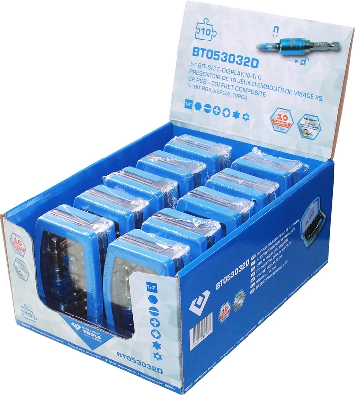BRILLIANT TOOLS BT053032D Drill Driver Bit Set, 32 Pieces Display Pack of 10 - Image 1