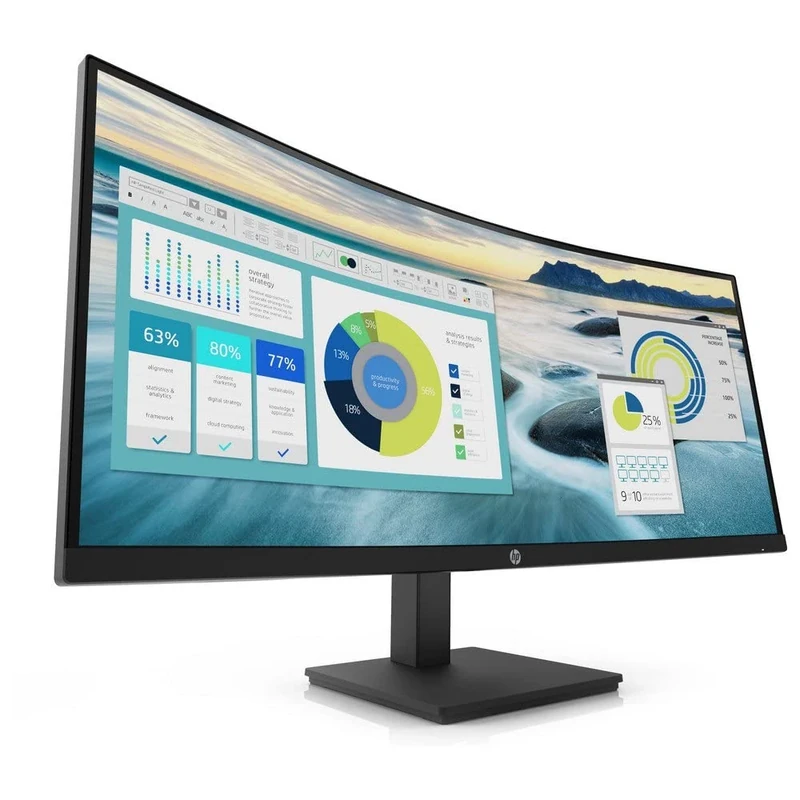 HP P34hc G4 WQHD USB-C Curved Monitor - Quality Display, Easy Use