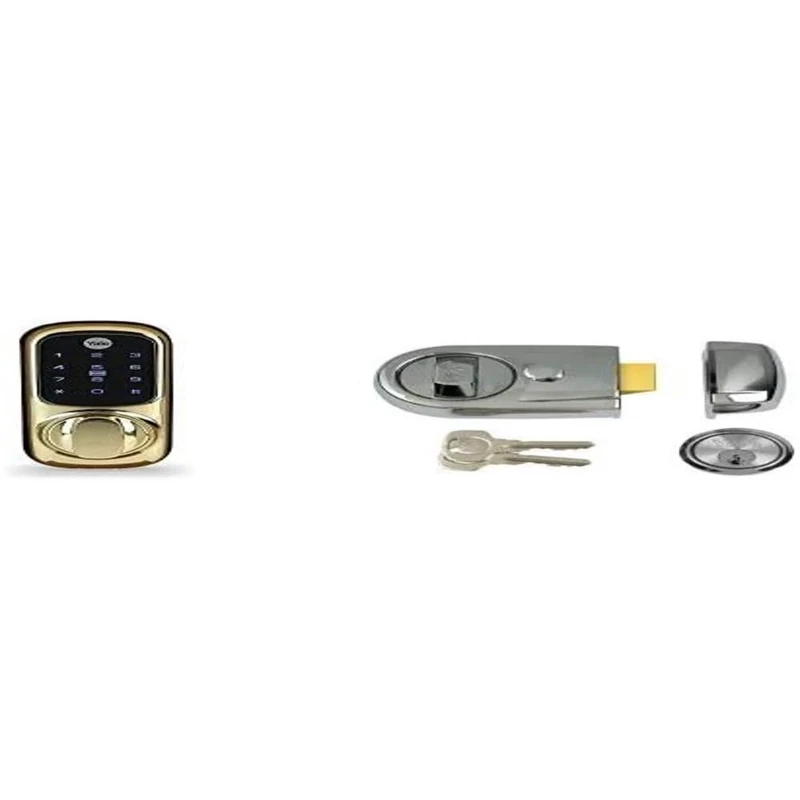 Yale Smart Living YD-01-CON-NOMOD-PB Keyless Connected Ready Smart Door Lock, Touch Keypad & P-Y3-CH-CH-60 Contemporary Nightlatch, Standard Security, Chrome Finish, 60 mm Backset - Image 1