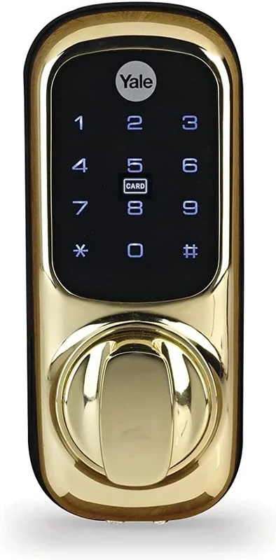 Yale Smart Living YD-01-CON-NOMOD-PB Keyless Connected Ready Smart Door Lock, Touch Keypad, Compatible with Alexa, Polished Brass & P-89-CH-CH-60 Deadlocking Nightlatch, 60 mm Backset