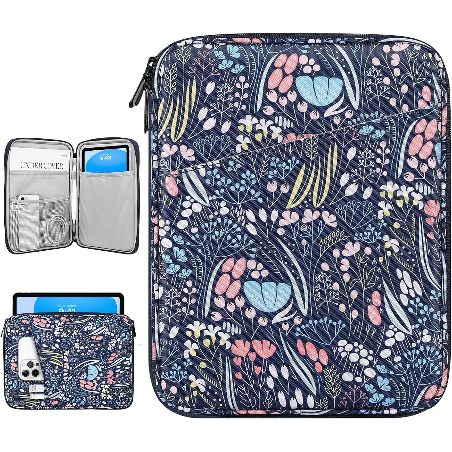 Dadanism 9-11 Inch Tablet Sleeve Bag Carrying Case for iPad (A16) 11th Gen 11", iPad 10th Gen 10.9" Air 5/4, i-Pad Air/Pro 11", i-Pad 9/8/7th, Galaxy Tab A9+ Plus 11", reMarkable 2 10.3", Night Blue