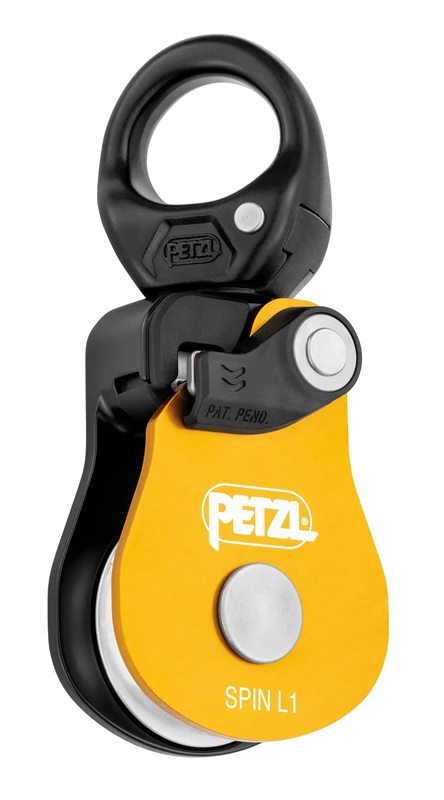 PETZL, Spin L1, Simple Pulley With Very High Output With Walker, Yellow, One Size, Unisex-Adult