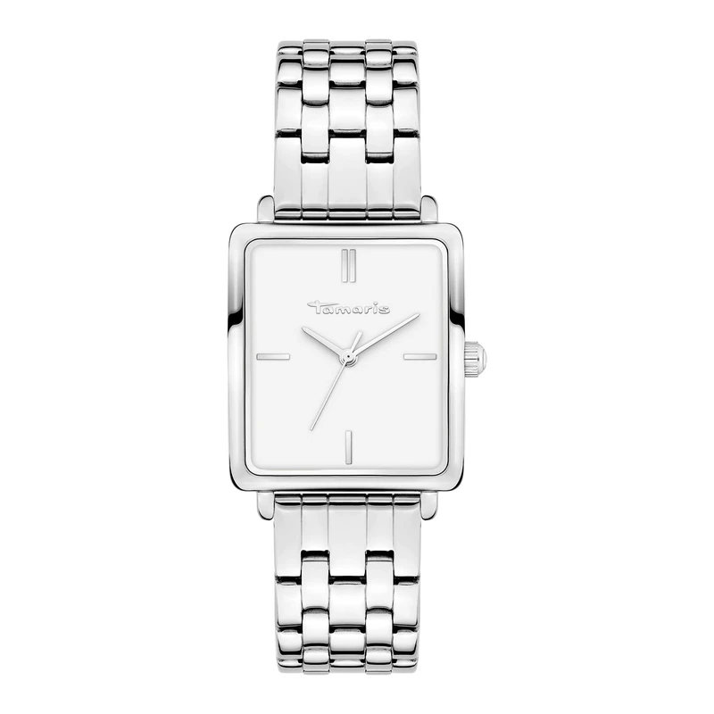 Tamaris TT Women's Analogue Quartz Watch with Stainless Steel Strap, Silver, 26x30 mm, Modern