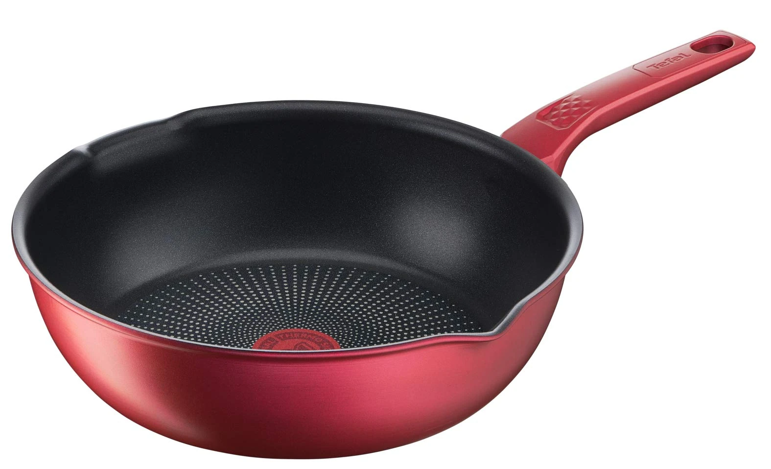 Tefal Daily Chef Deep Frying Pan, Red, 26 cm, Durable, Durable, Easy to Clean, Non-Stick Coating, Thermo-Signal, Healthy Cooking, Pouring Spouts, Made in France, Induction G2737702