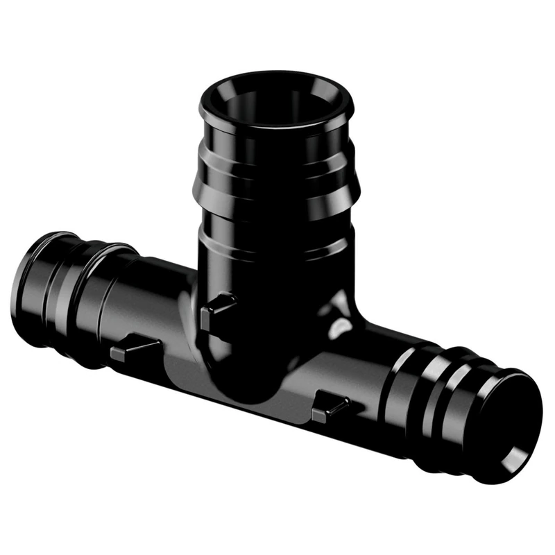 Q&E PPSU 63 x 25 x 63 Male/Female Threads EN 10226-1 for Mounting on PEX Cross-Linked Polyethylene Pipes, Black (Reference 1042873)