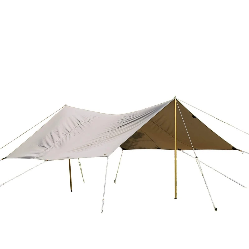 Tatonka Tarp 1 TC (425 x 445 cm) - Waterproof Tarp Made of Cotton Blend Fabric with Excellent UV Stability, Eyelets and Liners - Protects Against Sun, Wind and Rain - Beige