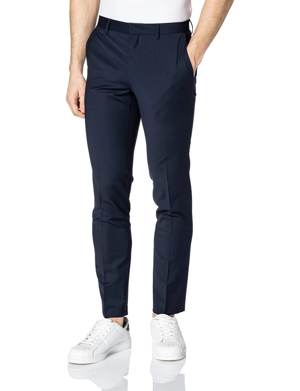 HUGO Mens GetlinM204X Slim-fit Trousers in bi-Stretch Fabric Blue