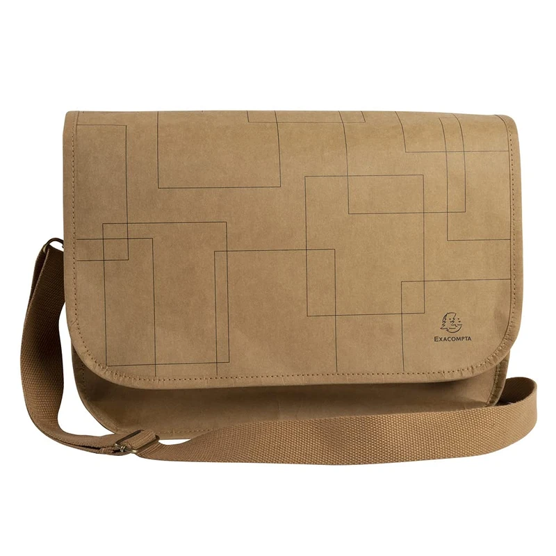 Exacompta - Ref 17660E - Eterneco Collection - Vegan Satchel, 400 x 290 x 130mm, Padded Compartment for a 14" Laptop or Tablet, Cotton Handles Lining, Chestnut Brown