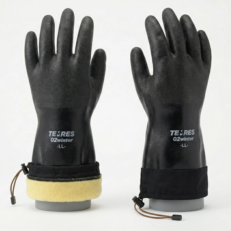 SHOWA TEMRES 282-02 Thermal Gloves – 1 Pair Insulated Waterproof Winter Work Gloves & Snow Sports Gloves with Breathable Design and Extended Cuff for Cold Weather Protection – Black, Medium