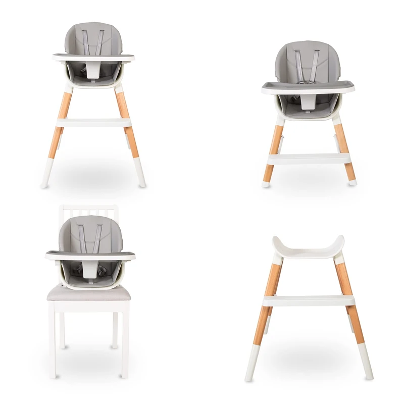 Feed Me Combi 4-in-1 Highchair/Lo Chair/Booster Seat/Stool - Grey - Image 1