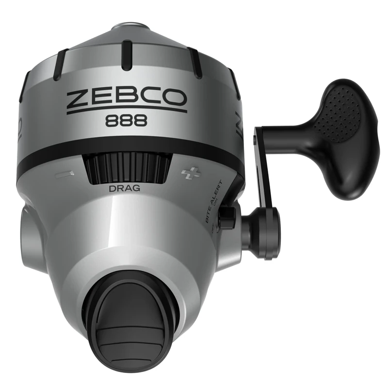 Zebco 888 Spincast Fishing Reel, Size 80 Reel, Changeable Right- or Left-Hand Retrieve, Built-in Bite Alert, 2.6:1 Gear Ratio, Pre-spooled with 25 lb Zebco line, Silver