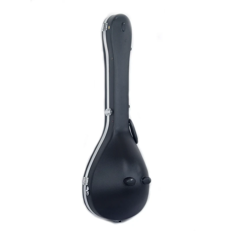 Crossrock ABS Bouzouki Case for Greek Buzuki | Black Moulded Hardshell, Plush Lining, Backpack Straps – Lightweight Hard Case -Black (CRA861BOBK)