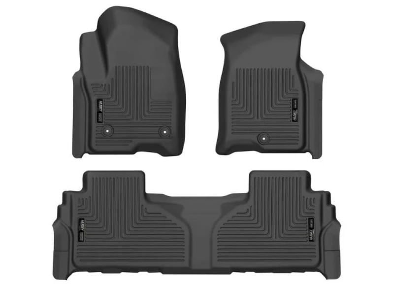 Husky Liners Weatherbeater | Fits 2021-2023 Chevrolet Suburban/Tahoe, GMC Yukon/Yukon XL, Front & 2nd Seat Floor Liners, Black, 3 pc. | 99241