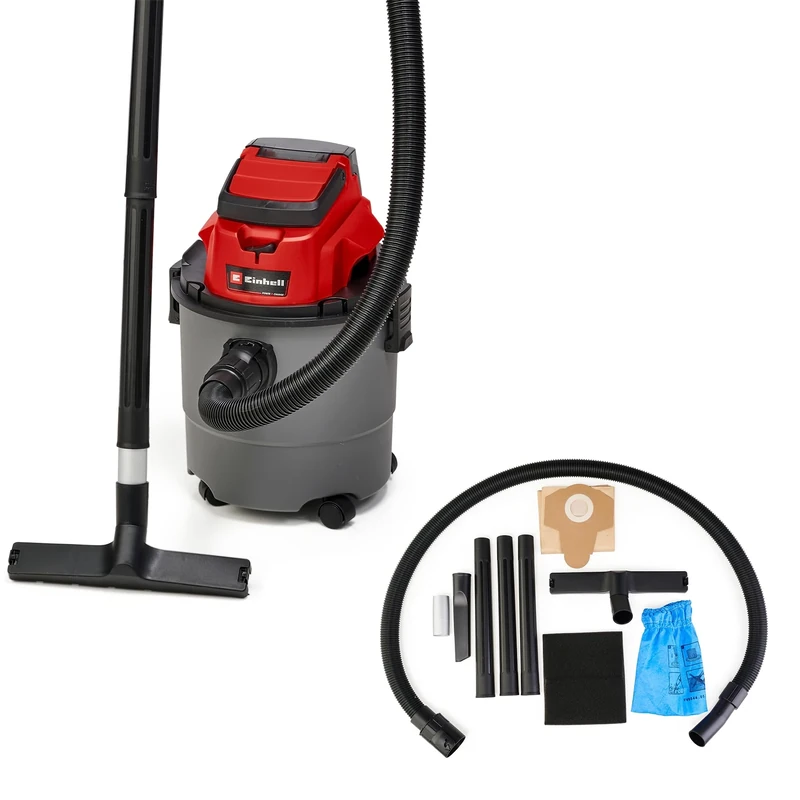 Einhell Cordless Wet And Dry Vacuum Cleaner 18V Power X-Change 15L Tank, Powerful 80mbar Cleaning Of Your Home, Car, Garage or Workshop, Without Battery TC-VC 18/15 Li Solo
