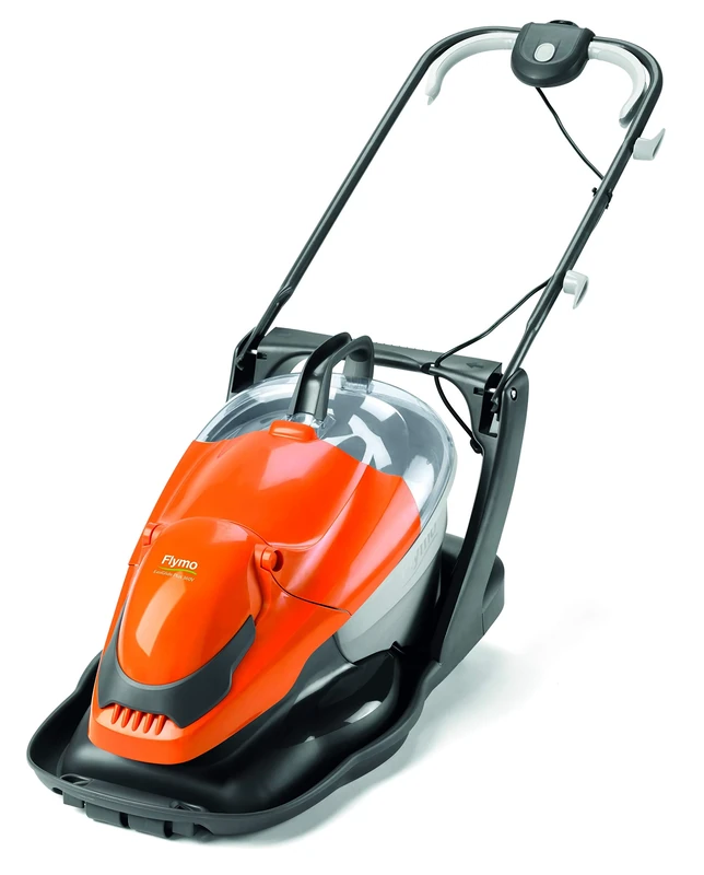 Flymo EasiGlide Plus 360V Hover Collect Lawn Mower - 2000W Motor, 36cm Cutting Width, 26 Litre Grass Box, Folds Flat, 10m Cable Length, Orange and Grey