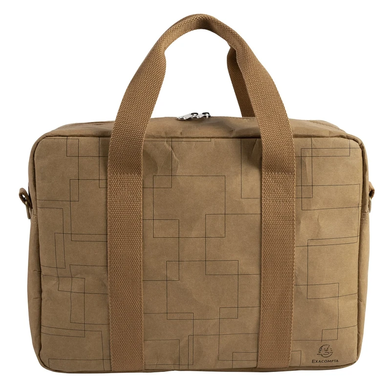 Exacompta - Ref 17650E - Eterneco Collection - Vegan Messenger Bag - 390 x 270 x 130mm, Padded Compartment for a 14" Laptop or Tablet, Organic Cotton Handles and Lining - Image 1