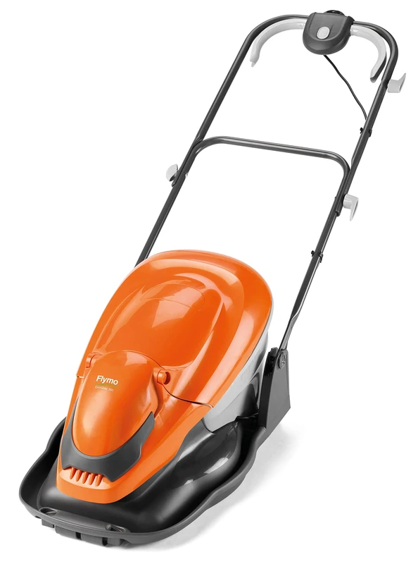 Flymo EasiGlide 360 Hover Collect Lawn Mower - 2000W Motor, 36cm Cutting Width, 26 Litre Grass Box, Folds Flat, 10m Cable Length, Orange and Grey