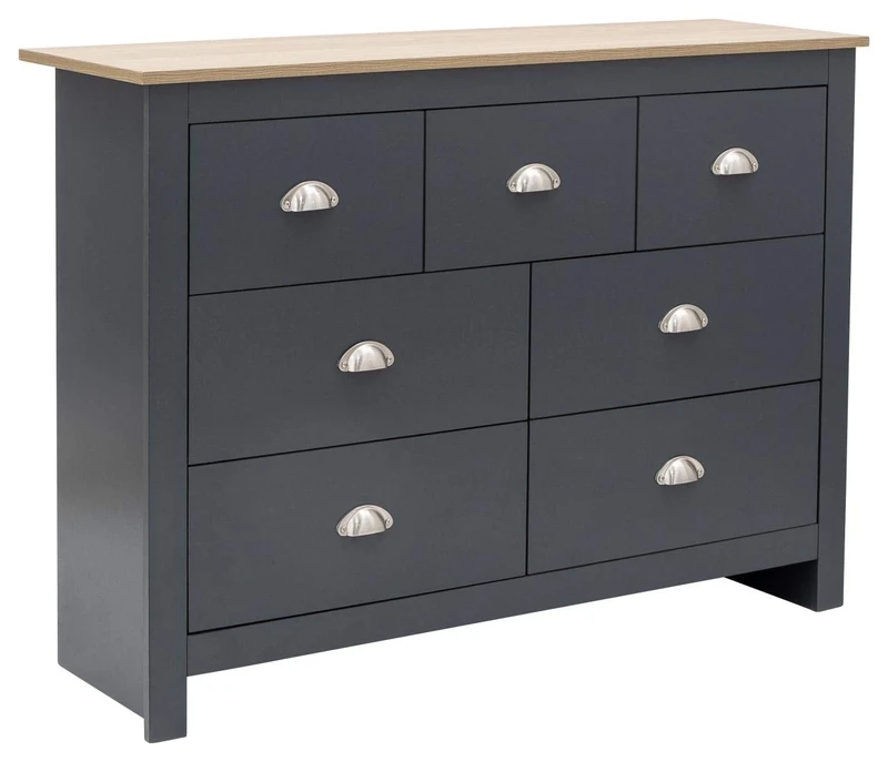 GFW Lancaster Modern Living Room Furniture Merchants Chest, Slate Blue