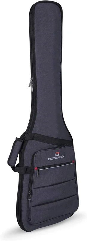 Crossrock CRSG107B Bass Guitar Bag, 10mm Padding, Backpack Available，Dark Grey (CRSG107BGR)