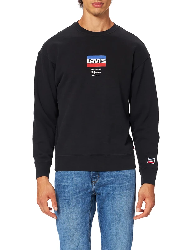 Levi's Men's Relaxd Graphic Crew Micro (Black) S -