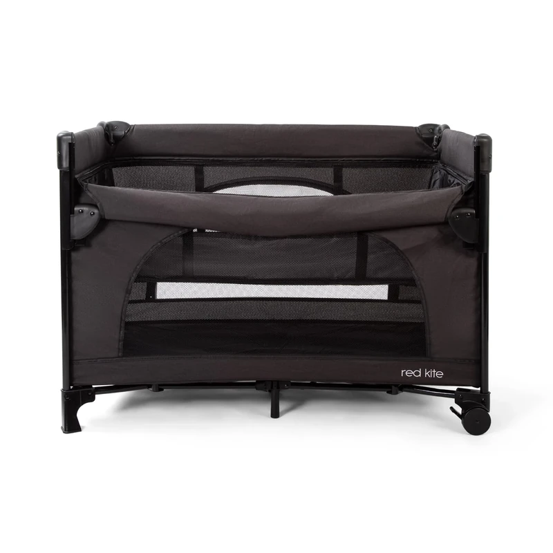 Red Kite Dreamer Bedside Crib with Newborn Bassinette - Black