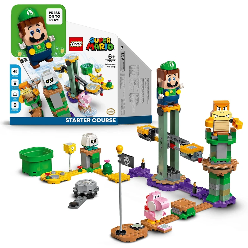 LEGO Super Mario Adventures with Luigi Starter Course Toy for Kids, Interactive Figure and Buildable Game Set, Girls & Boys Gifts Age 6 Plus, Creative Toys 71387