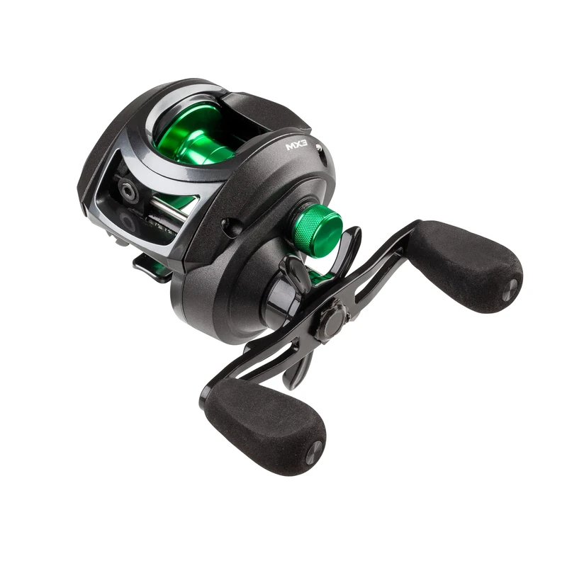 Mitchell MX3 Baitcasting Fishing Reel; Low Profile for Predator Anglers, Ideal for Pike, Perch and Zander, Left Hand, 6.4:1 Gear Ratio, Black/Green, Unisex - Image 1
