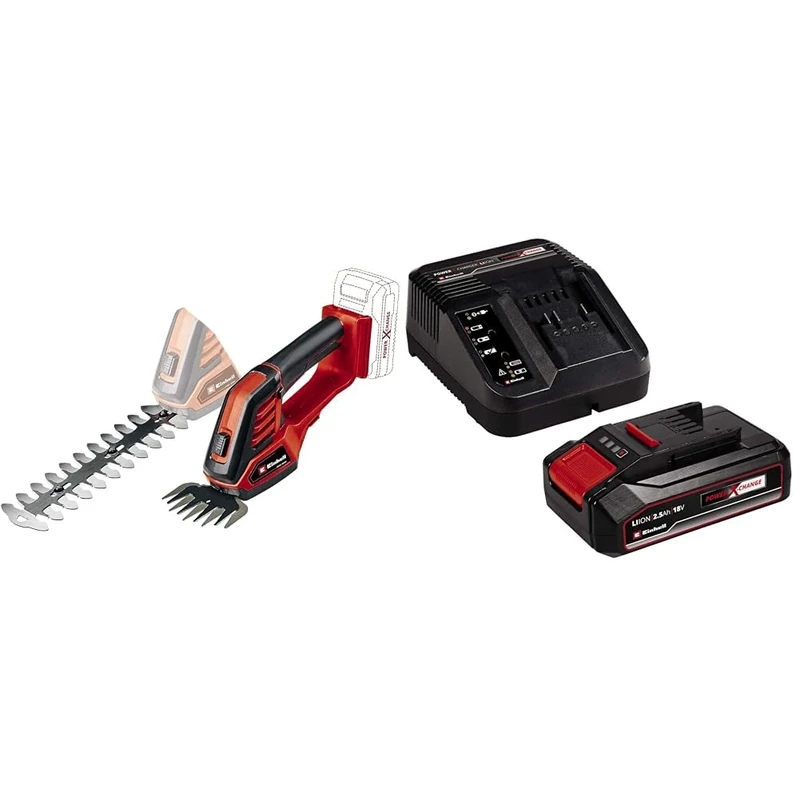 Einhell Power X-Change 18V Cordless Electric Shears With Battery And Charger - 2 Blade System For Cutting Grass, Brushes And Shrubs - GE-CG 18/100 Li Garden Shears (Battery Not Included)