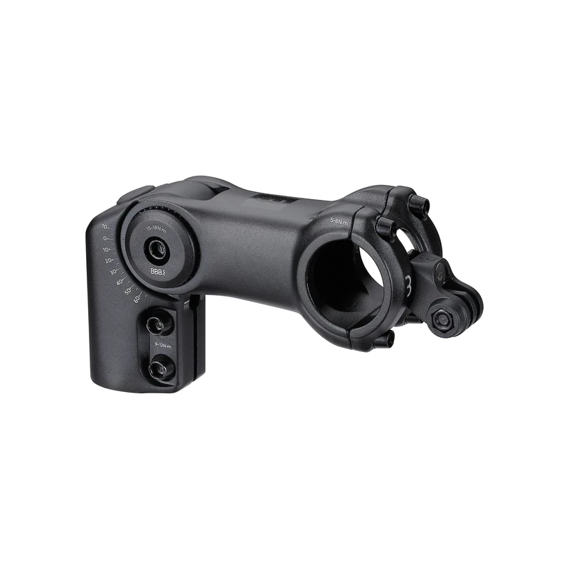 BBB Cycling 100 mm Adjustable Handlebar Stem Direct Mount Stainless Steel Bolts -40 degree - +60 degree Angle 6061 T6 Aluminum HighFix OS BHS-35, Black