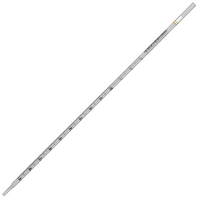 Globe Scientific Diamond Essentials Serological Pipette, 1mL, 1702, Polystyrene, Standard Tip, 275mm, Sterile, Yellow Striped, Individually Wrapped, 500/Box