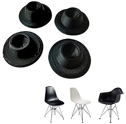 SplashNcolor 4-Pack Chair Glides Replacements for Eames Eiffel Style Chair Leg Cover Furniture Feet Black (8 Glides (Two Chairs))