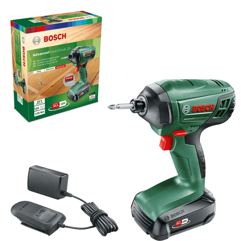Bosch Home and Garden Cordless Impact Driver - AdvancedImpactDrive 18 (1 Battery, 18 V System, in Cardboard Box)