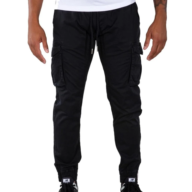 Alpha Industries Cotton Twill Jogger Casual Trousers for Men Black