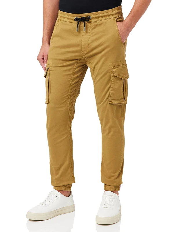 Alpha Industries Cotton Twill Jogger Casual Trousers for Men Khaki
