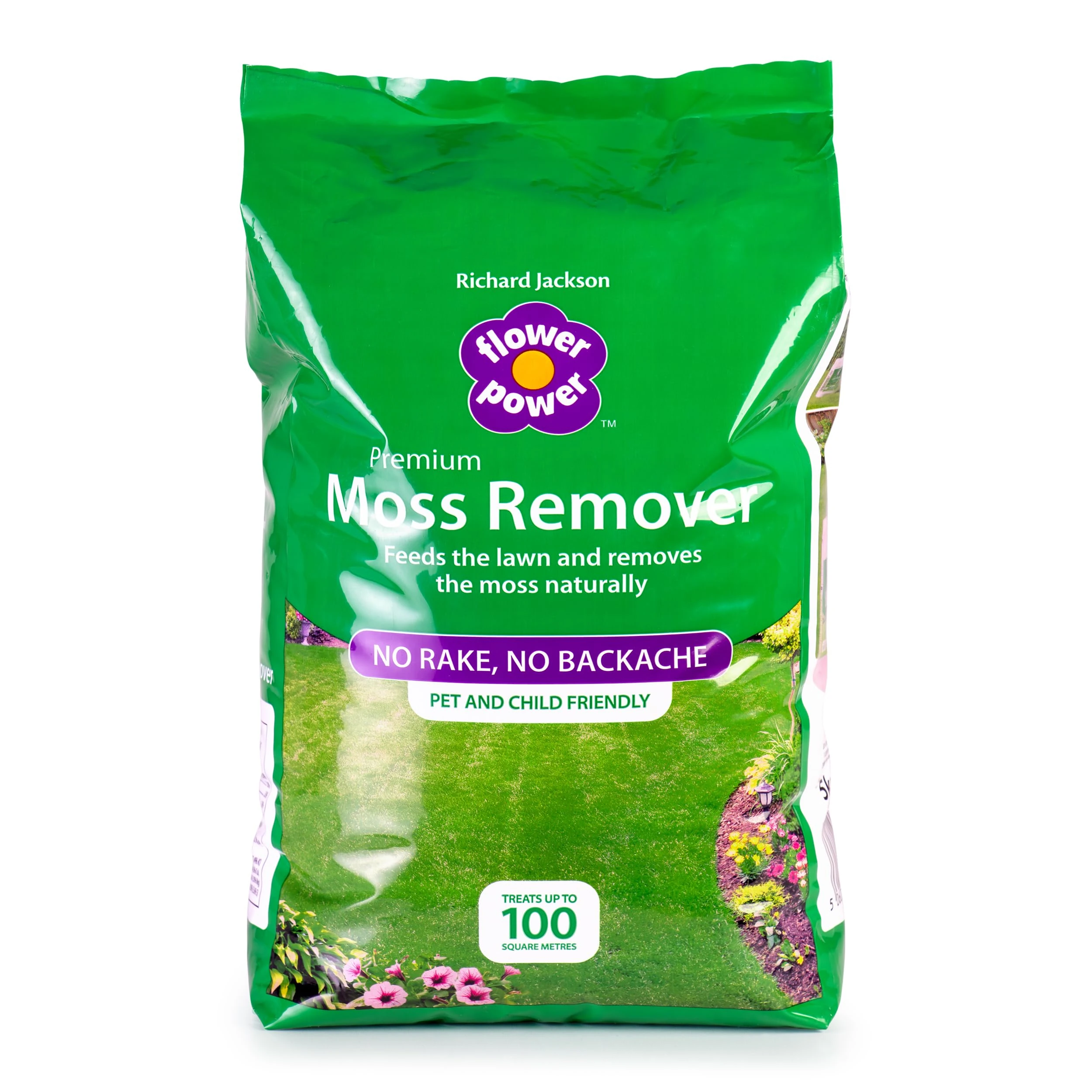 Flower Power Moss Remover & Lawn Feeder with Organic High Potash Formula, 5kg
