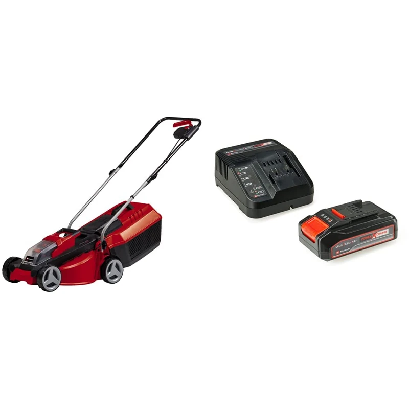 Einhell Power X-Change 18/30 Cordless Lawnmower - 18V, Brushless Motor, 30cm Cutting Width, 25L Grass Box, 3 Cutting Heights & Power X-Change 18V, 2.5Ah Lithium-Ion Battery Starter Kit