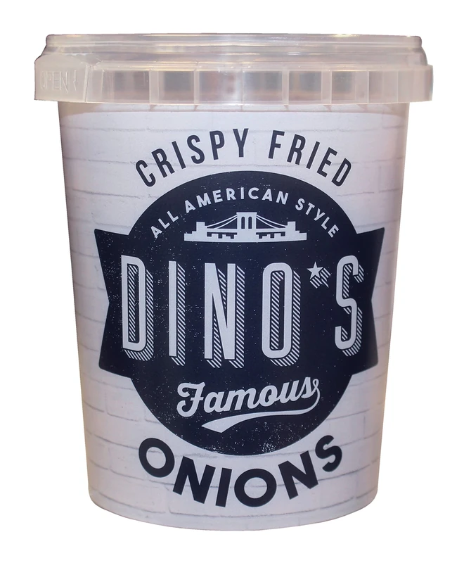 Dino's Famous All American Style Crispy Fried Onions Golden Crunchy Topping For Burgers Hot Dogs & Salads With a Rich & Savoury Flavour 150 g Tub (Pack of 1)