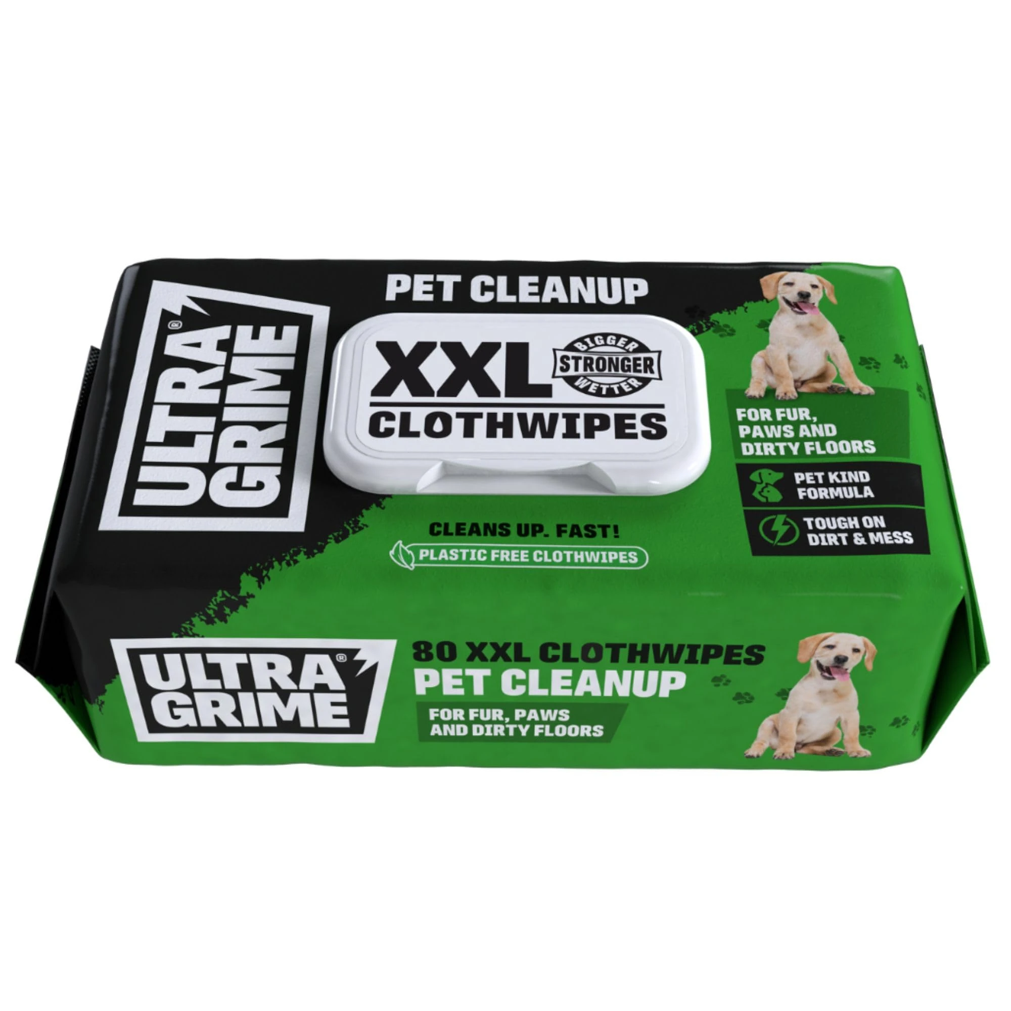 UltraGrime Pet Cleaning Wet Wipes 80 Thick Wipes - Pet Wipes Dog Cleaning Wipes - Cat Wipes - Pet Wipes For Cats - Puppy Wipes Clean Paws Dog Paw Wipes Dog Wipes For Smelly Dogs Grooming